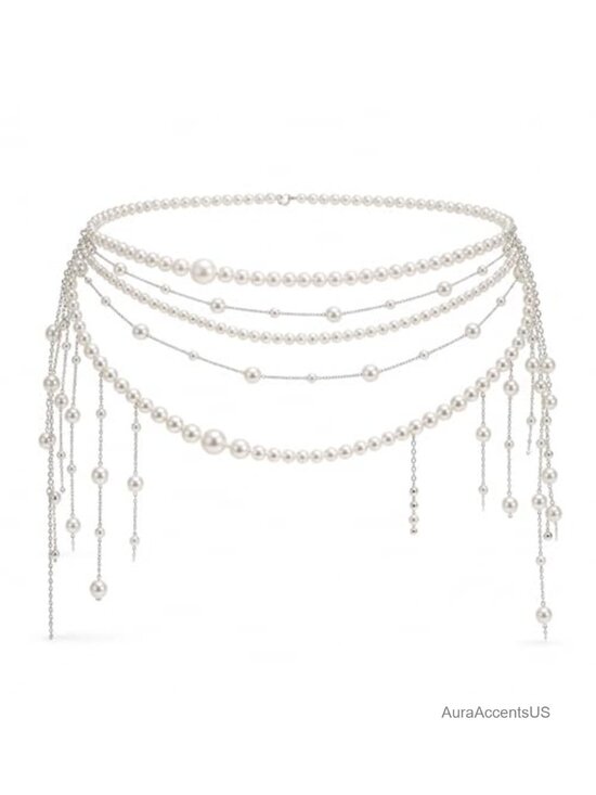 Other - Multilayer Tassel Pearl Waist Chain Belt for Wedding Dresses
